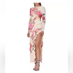 AFRM Jackie floral ruffled low back Maxi Dress Large